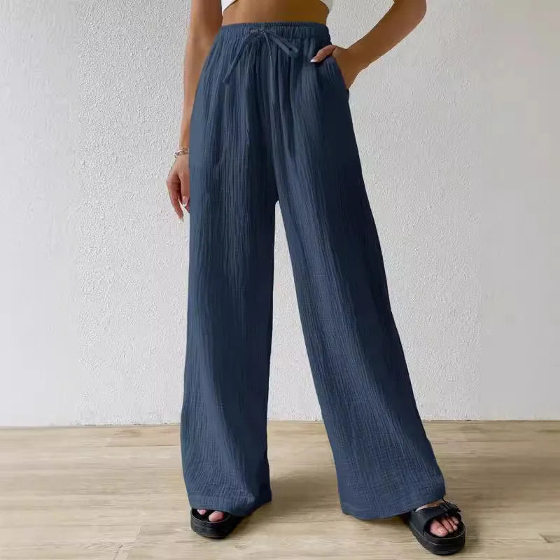 Elastic Pocket Wide-leg Trousers