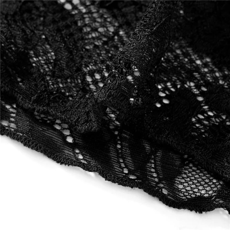 Cut Floral Lace Slim Fit Shirt