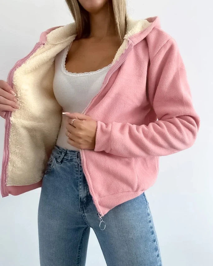 Zip Up Lamb Wool Jacket