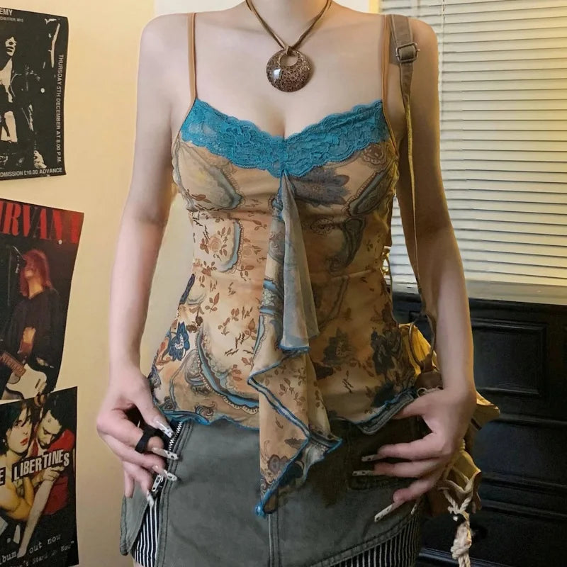Slim Backless Lace Patchwork