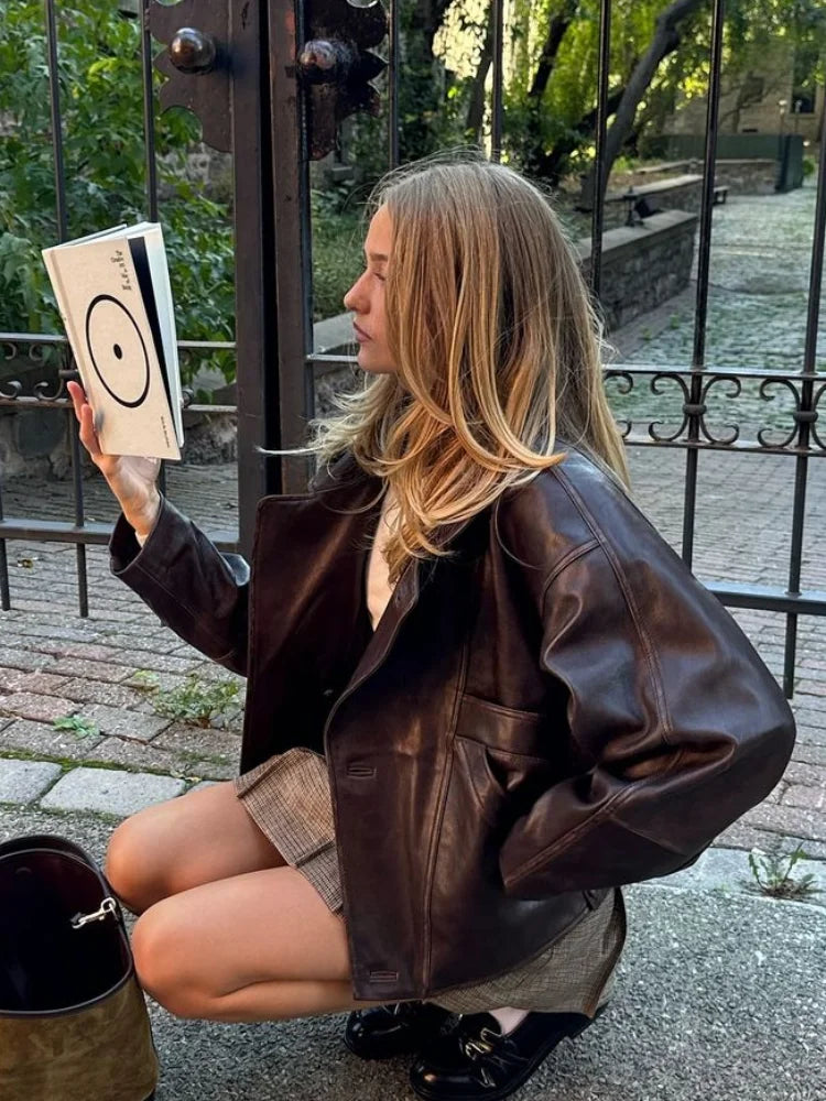 Vintage Oversized Leather Jacket