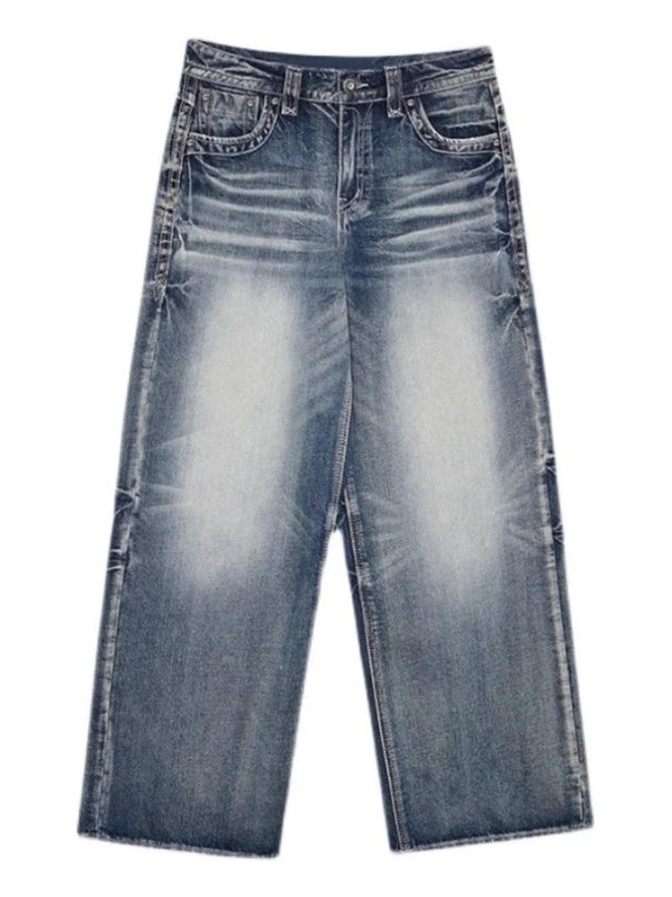 Versatile Loose Straight Denim Pants