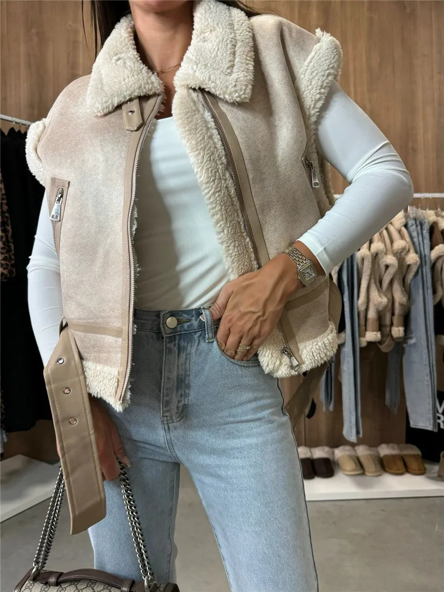 Sleeveless Faux leather Vest