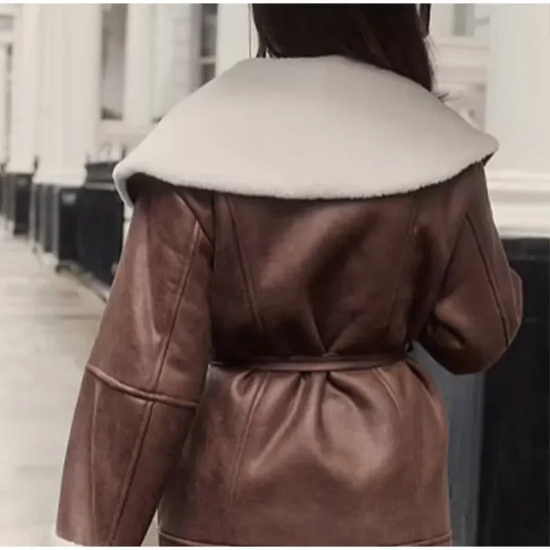 Sherpa Lined Leather Jacket