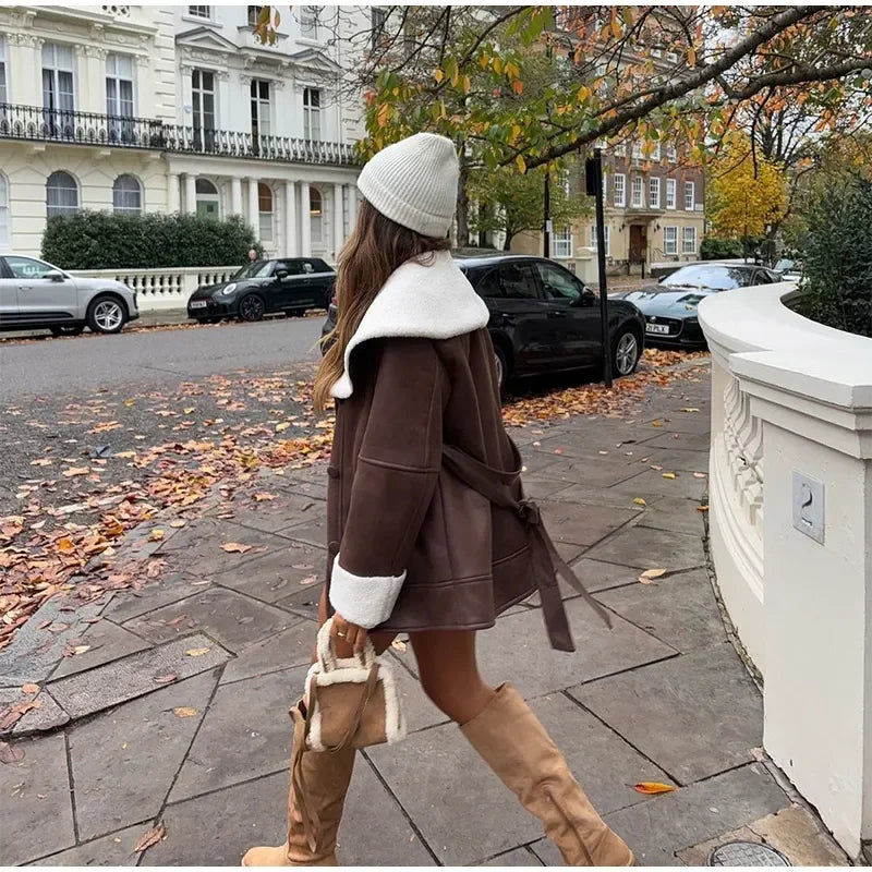 Sherpa Lined Leather Jacket