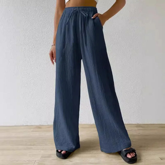 Elastic Pocket Wide-leg Trousers