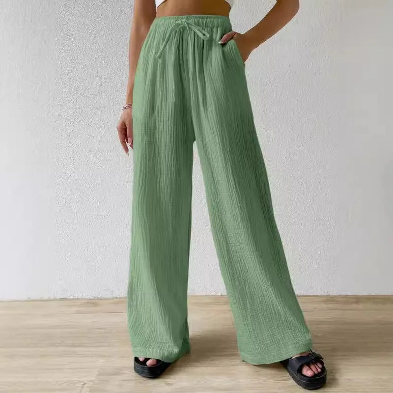 Elastic Pocket Wide-leg Trousers